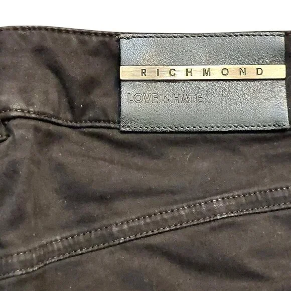 John Richmond X Black Cotton Ruched Cropped Skinny Pants Jeans Sz 38 NWT - Picture 7 of 11